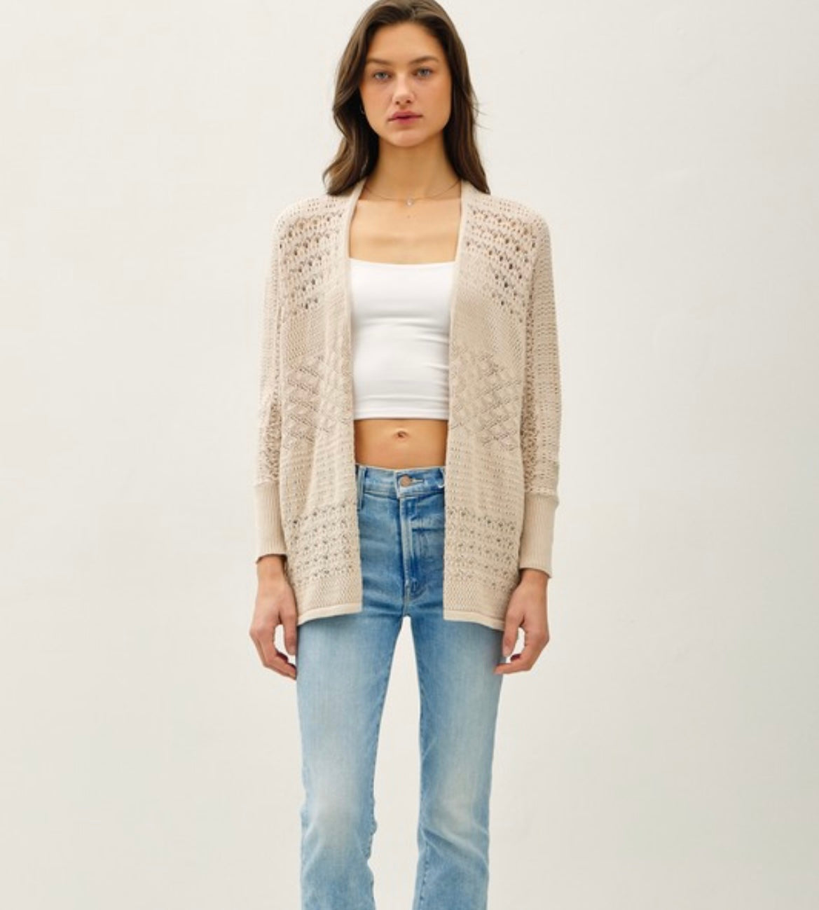 Lightweight Crochet Knit Cardigan