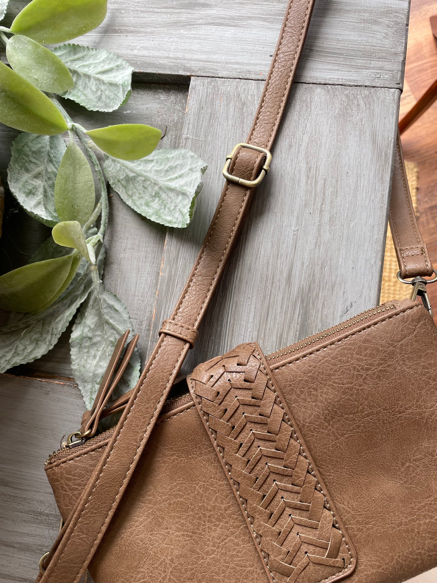 Crossbody Purse with Braided Closure