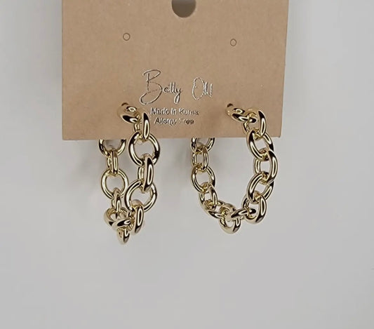 Chain Link Hoop Earrings