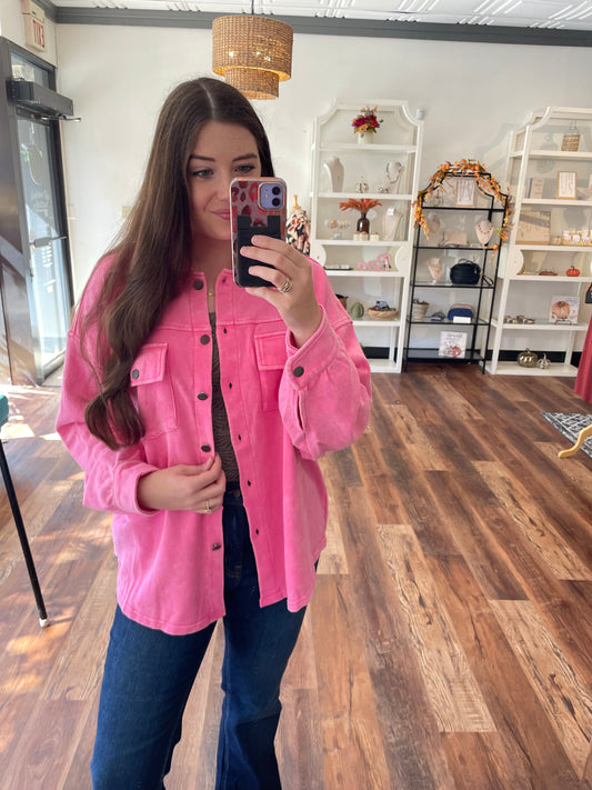 Bright Pink Shacket