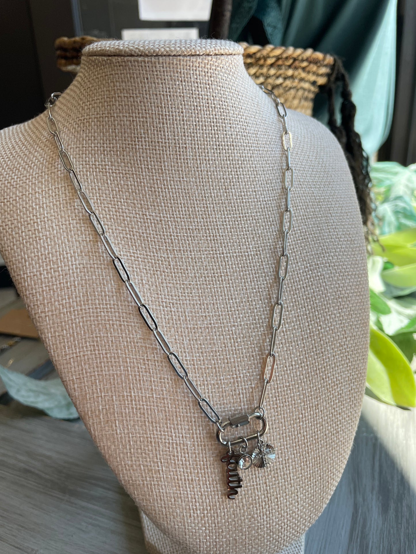 Stainless Steel Faith Paperclip Chain Necklace
