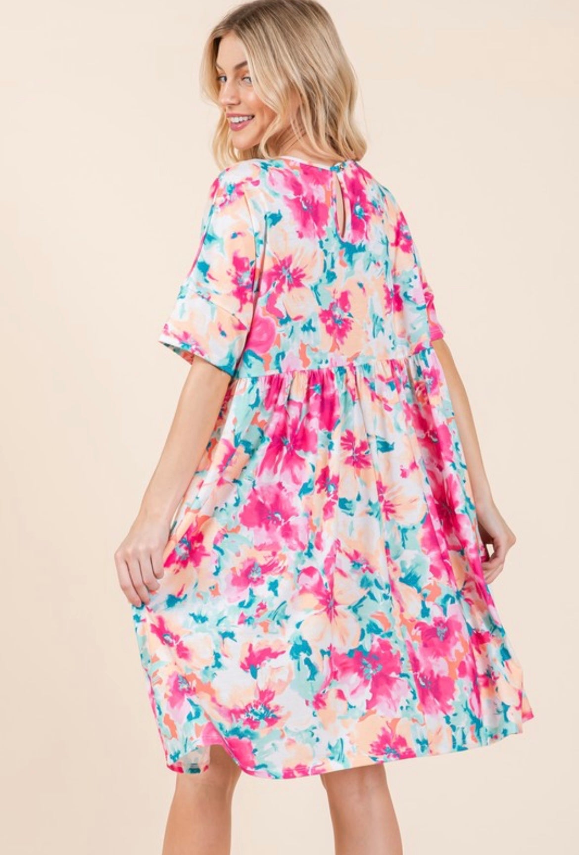 Mint, Orange and Fuchsia Dress