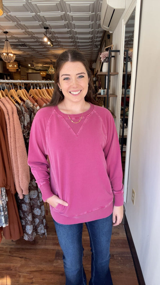 Wine French Terry Sweatshirt