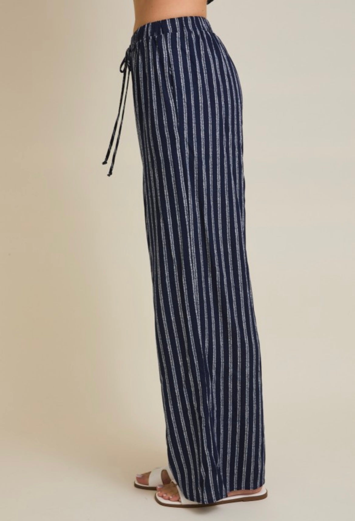 Navy and White Stripe Pants