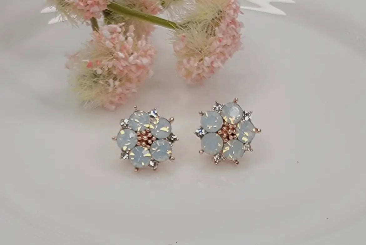 Opal Flower Post Earrings