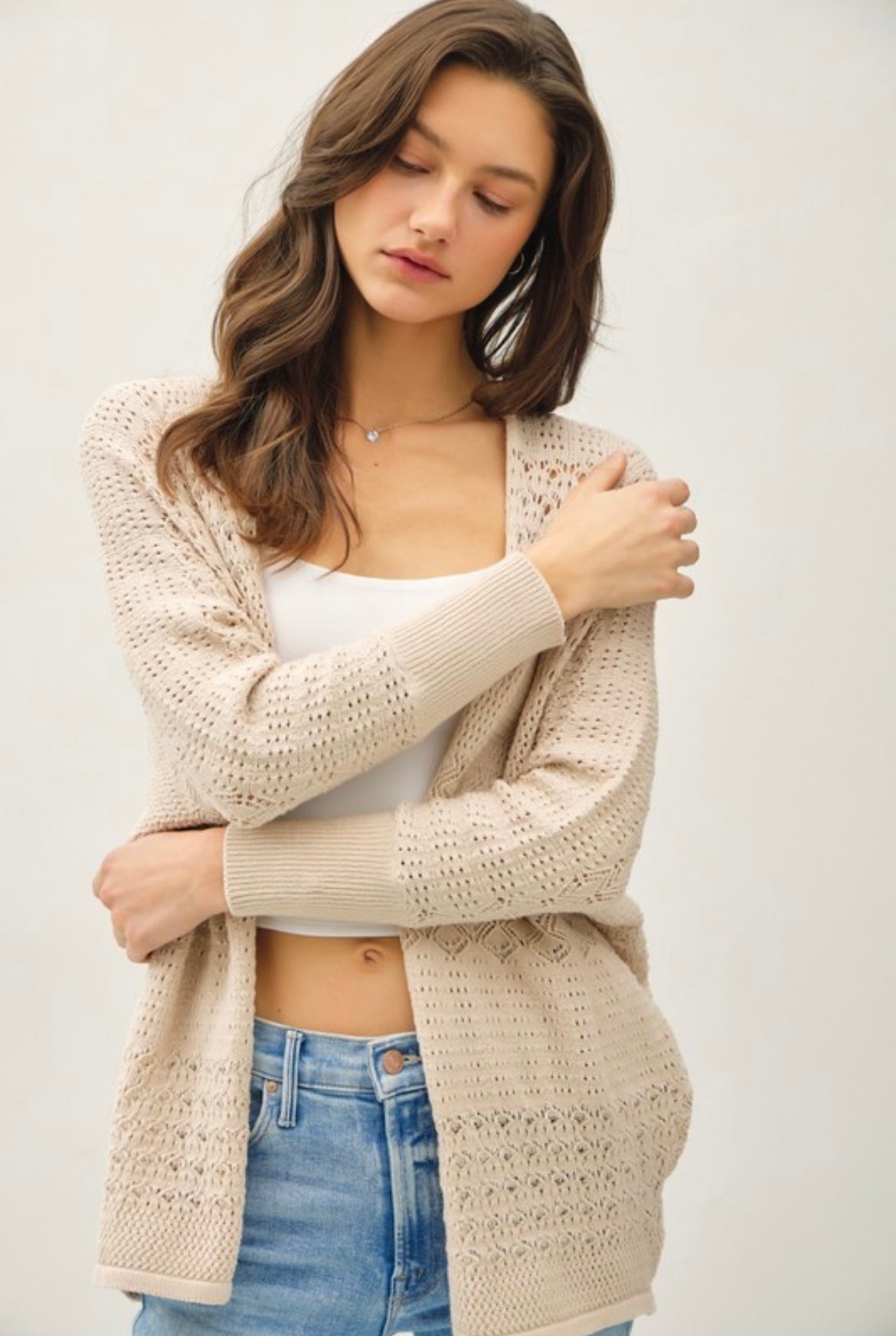 Lightweight Crochet Knit Cardigan