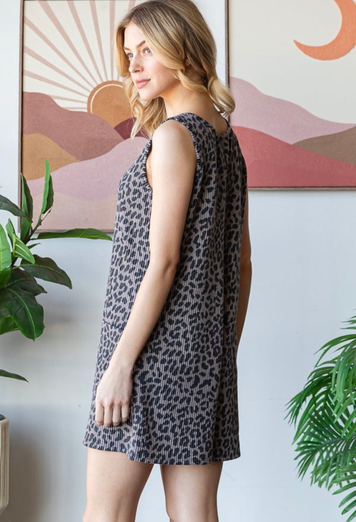 Cocoa Leopard Ribbed Romper