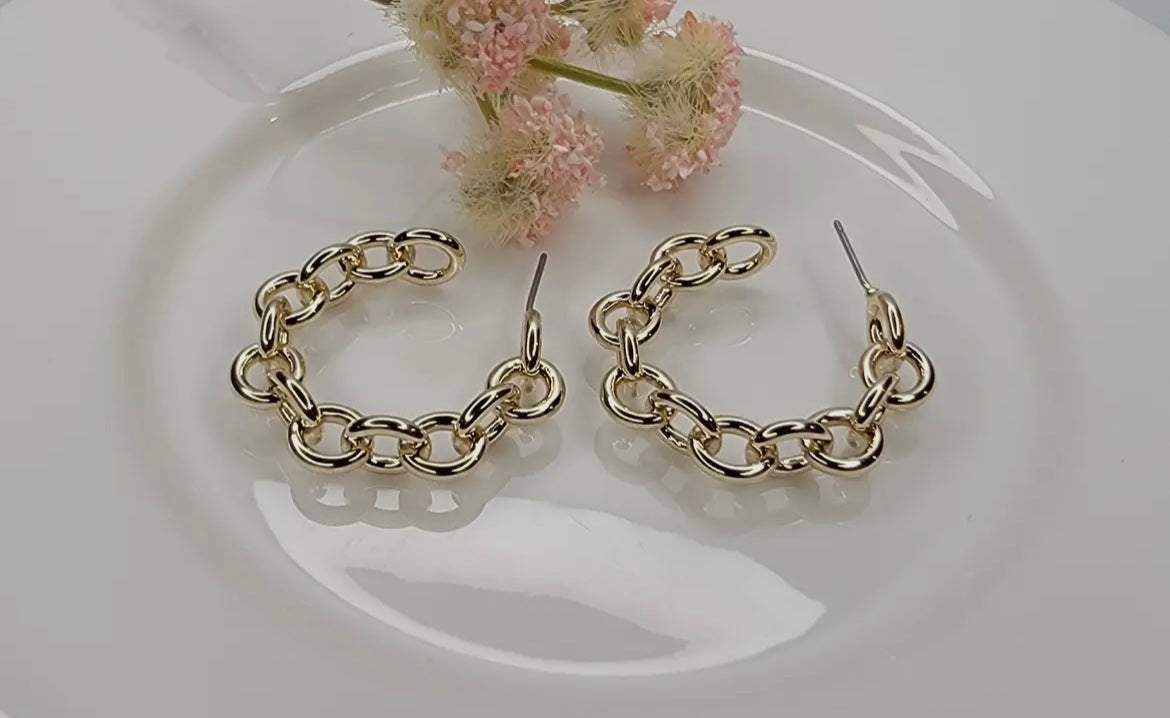 Chain Link Hoop Earrings
