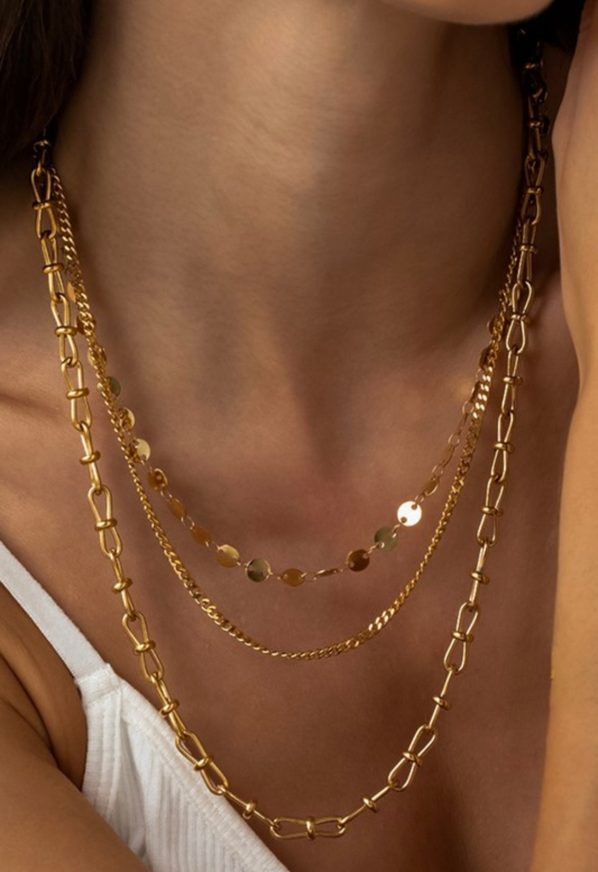18K Non-Tarnish Gold Layered Necklace