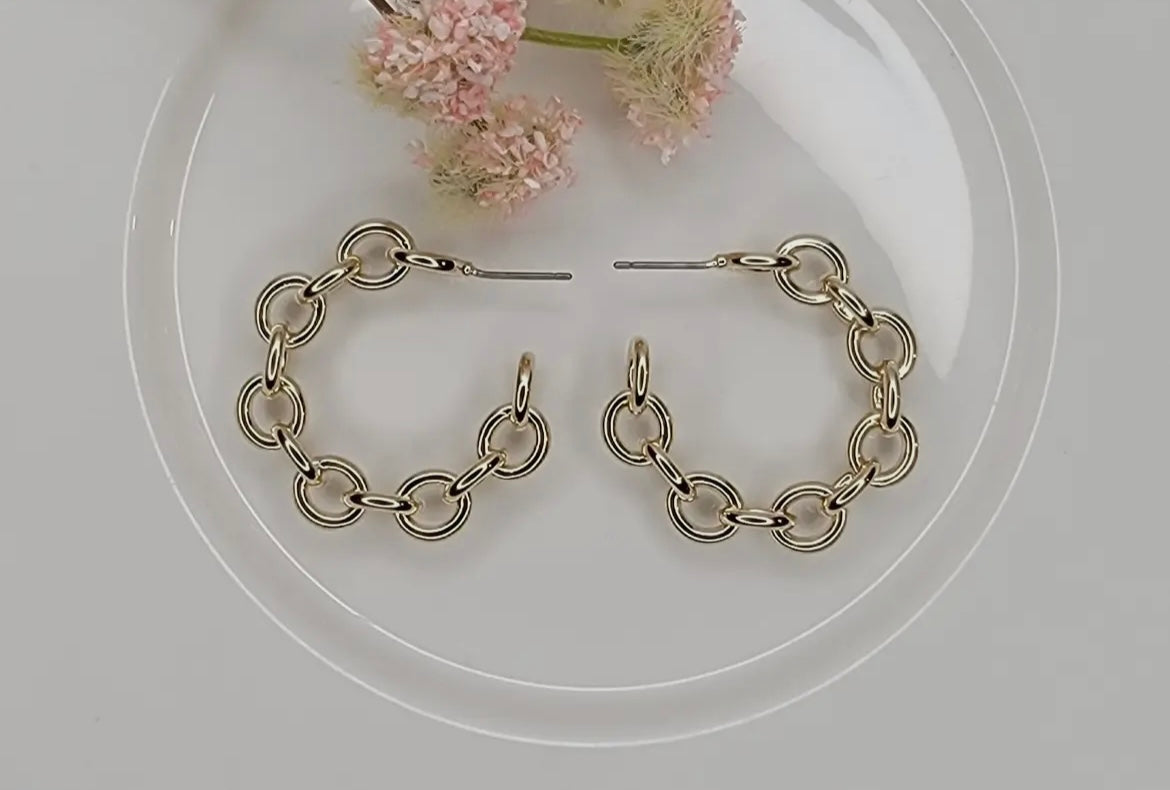 Chain Link Hoop Earrings