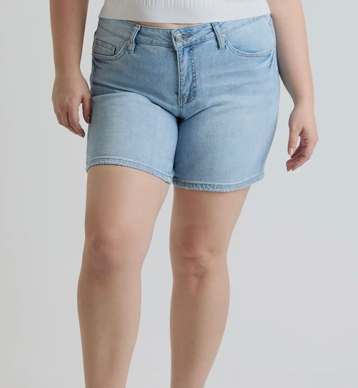 Light Wash Essential Denim Shorts