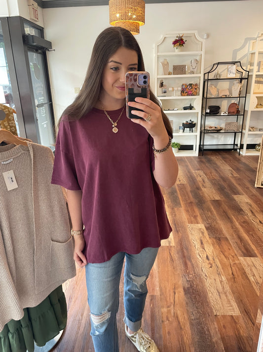 Dark Cherry Oversized T-Shirt