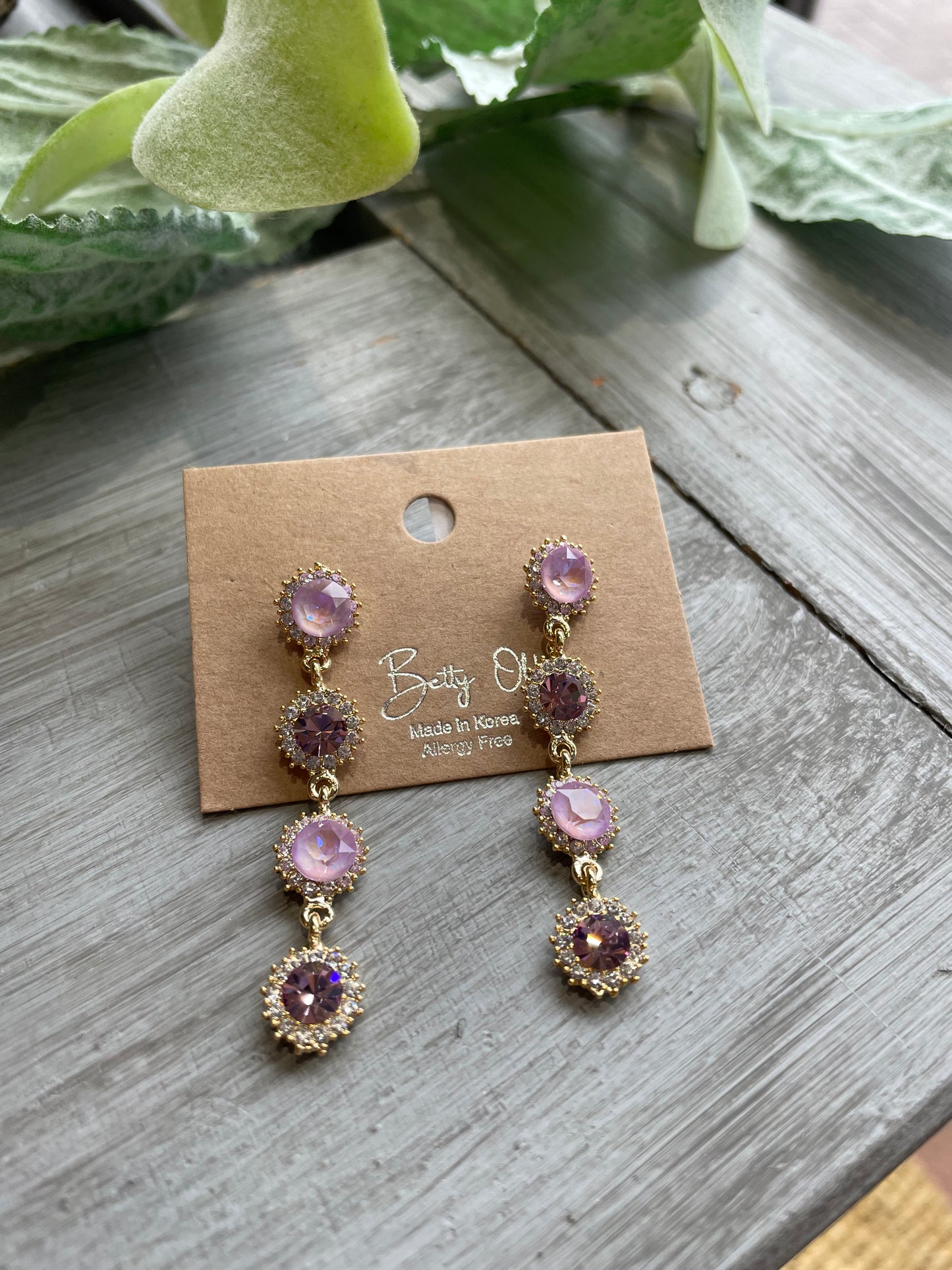 Swarovski Element Four Drop Earrings