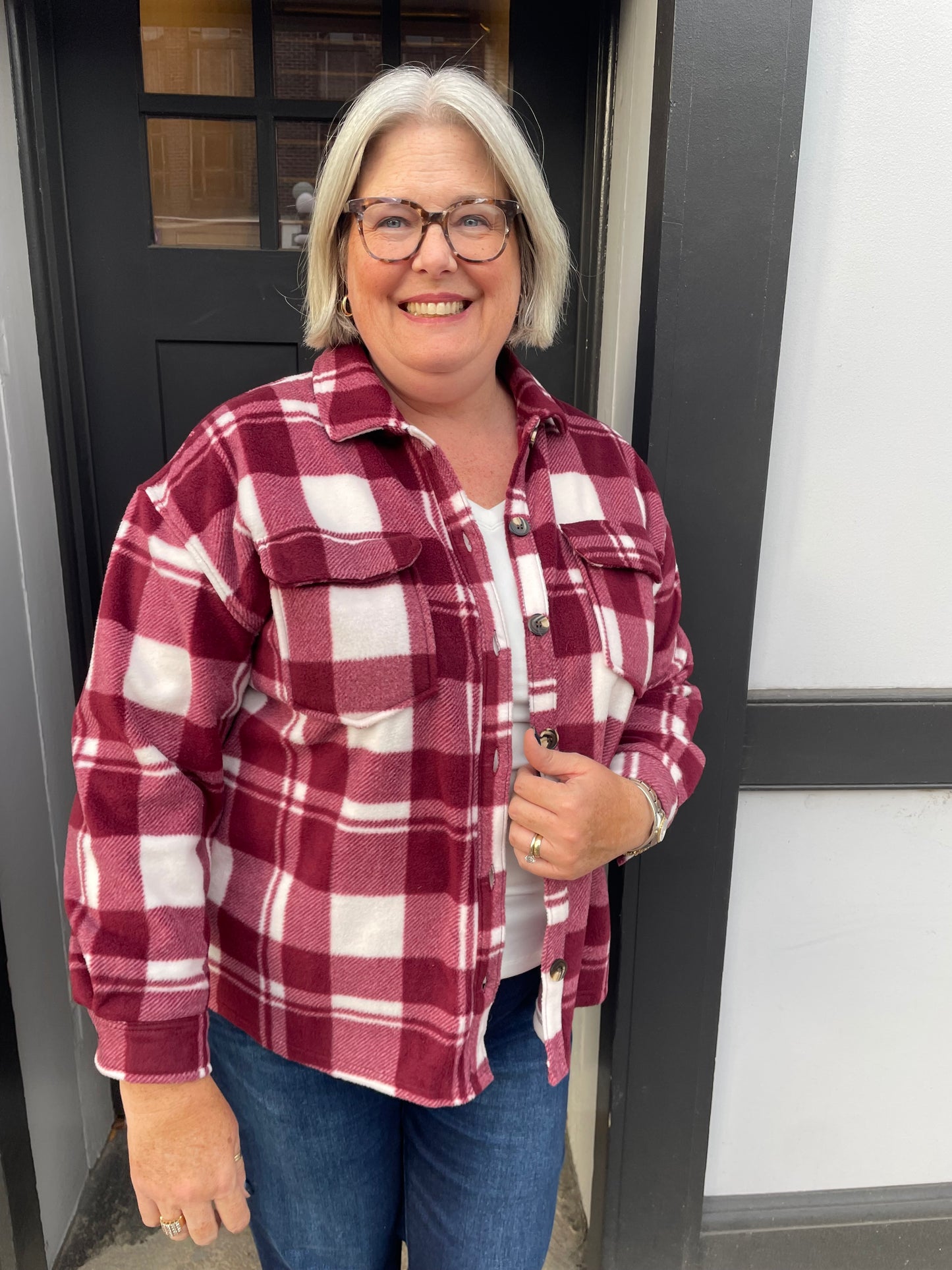 Burgundy Fleece Shacket