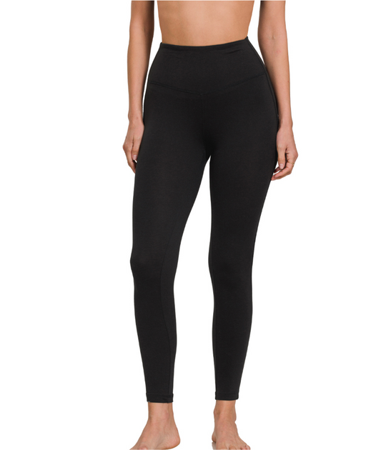 Microfiber Wide Waistband Leggings