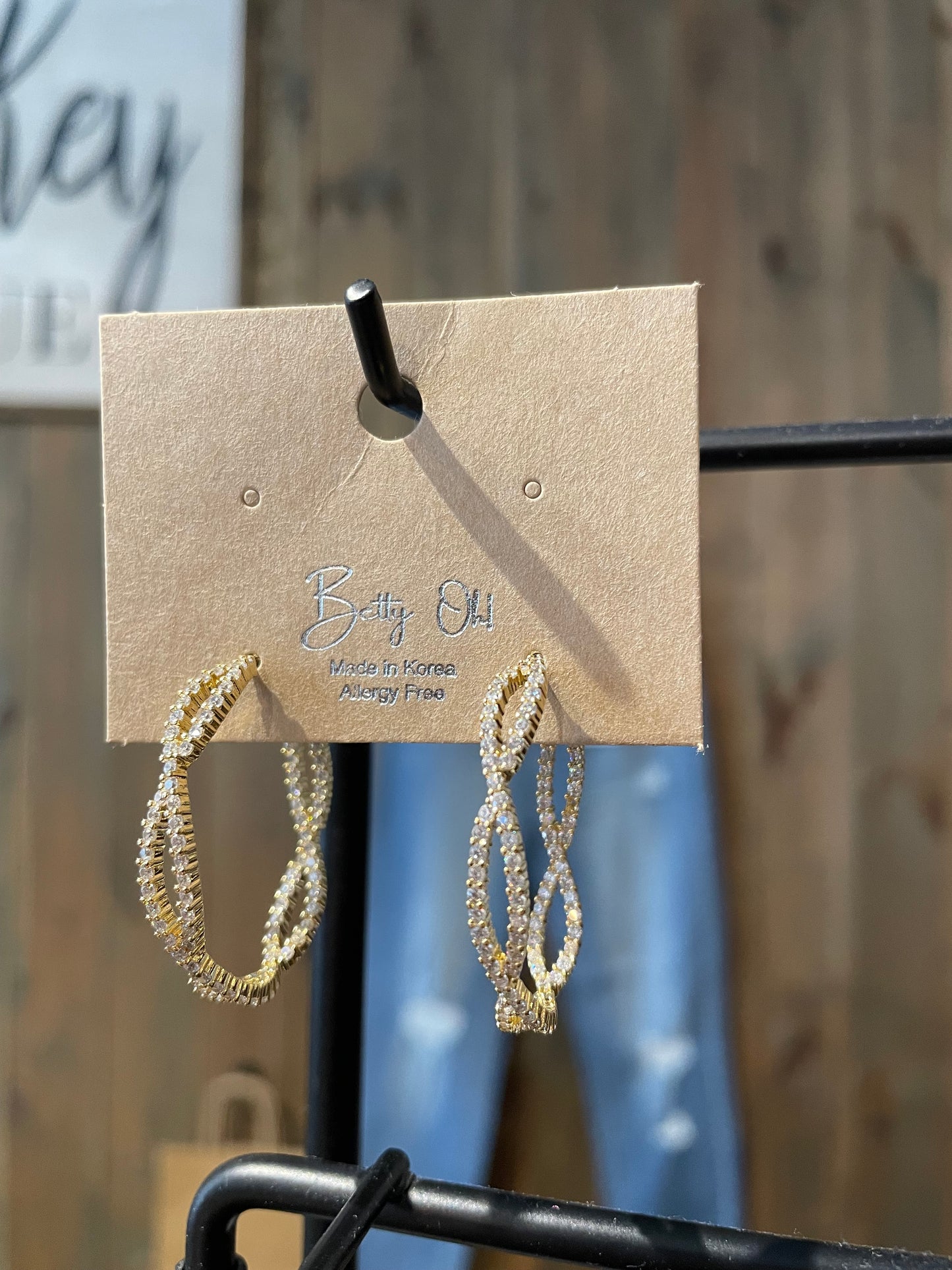 Braided CZ Hoop Earrings
