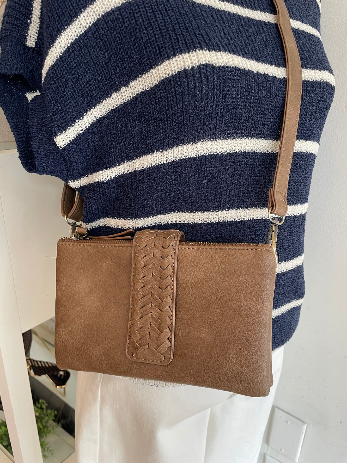 Crossbody Purse with Braided Closure