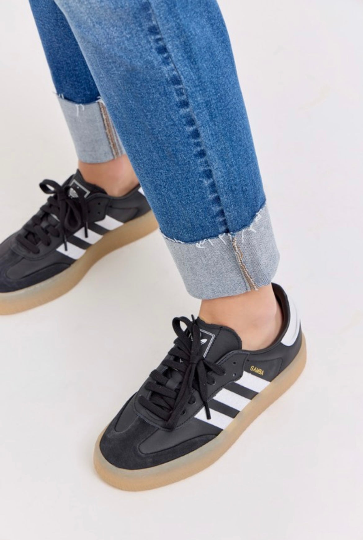 Medium Wash Mom Jean with Cuff