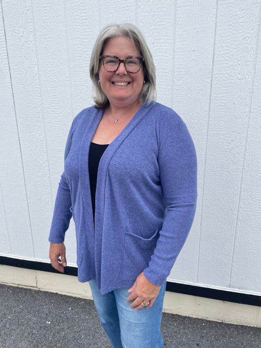 Marlin Ribbed Open Front Cardigan