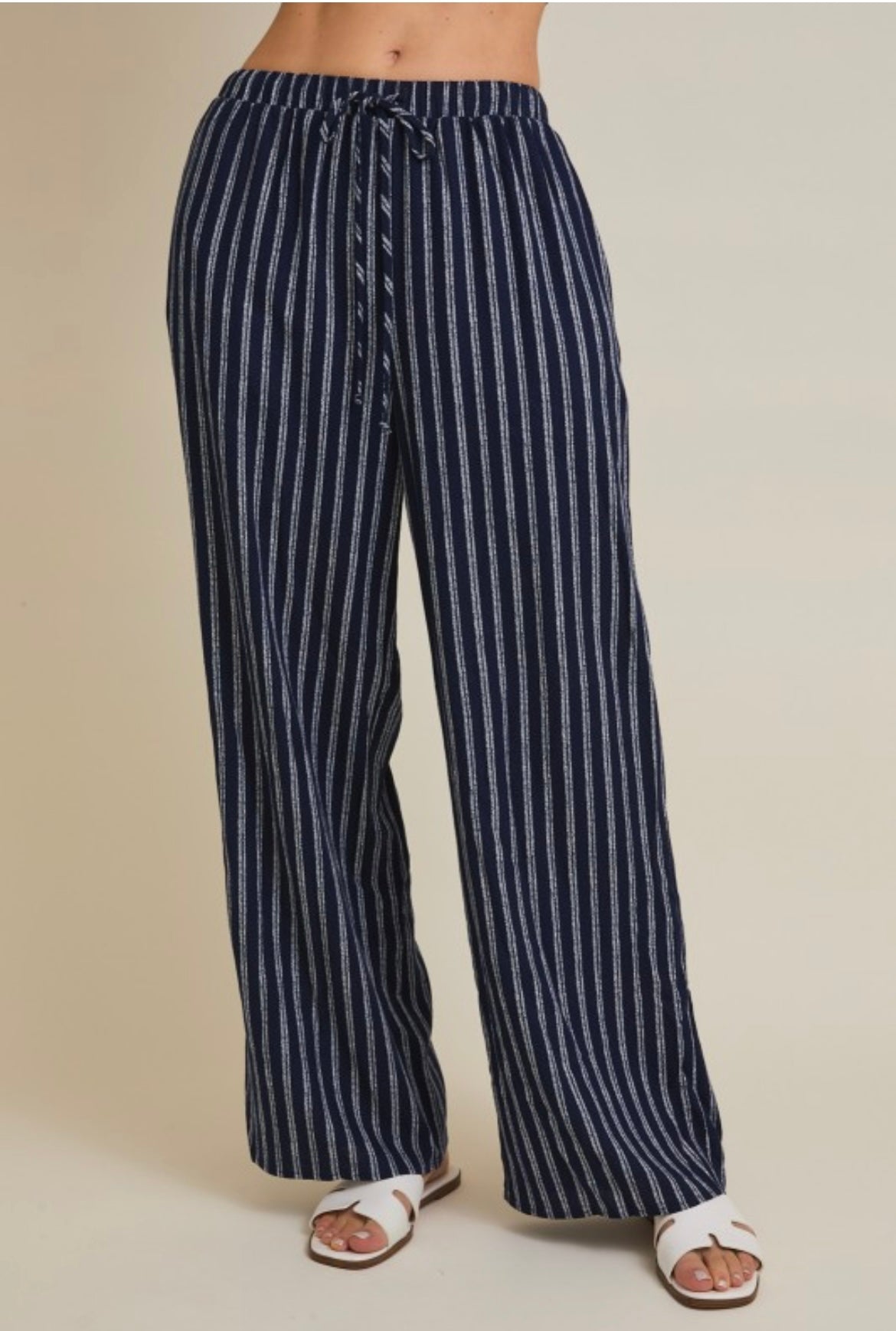 Navy and White Stripe Pants