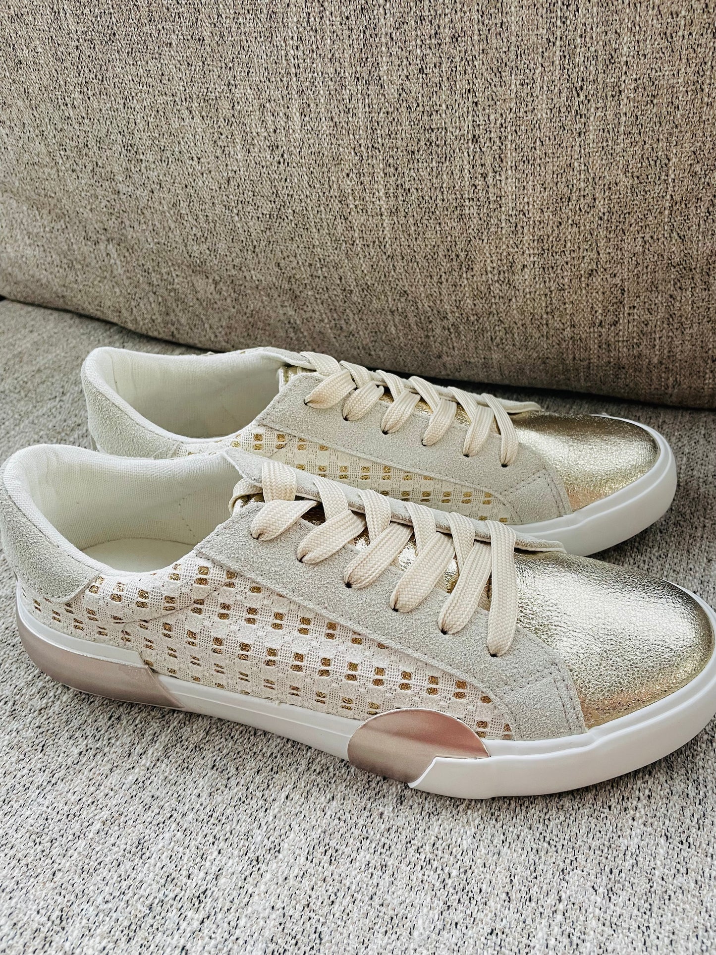 Ivory and Gold Sneaker