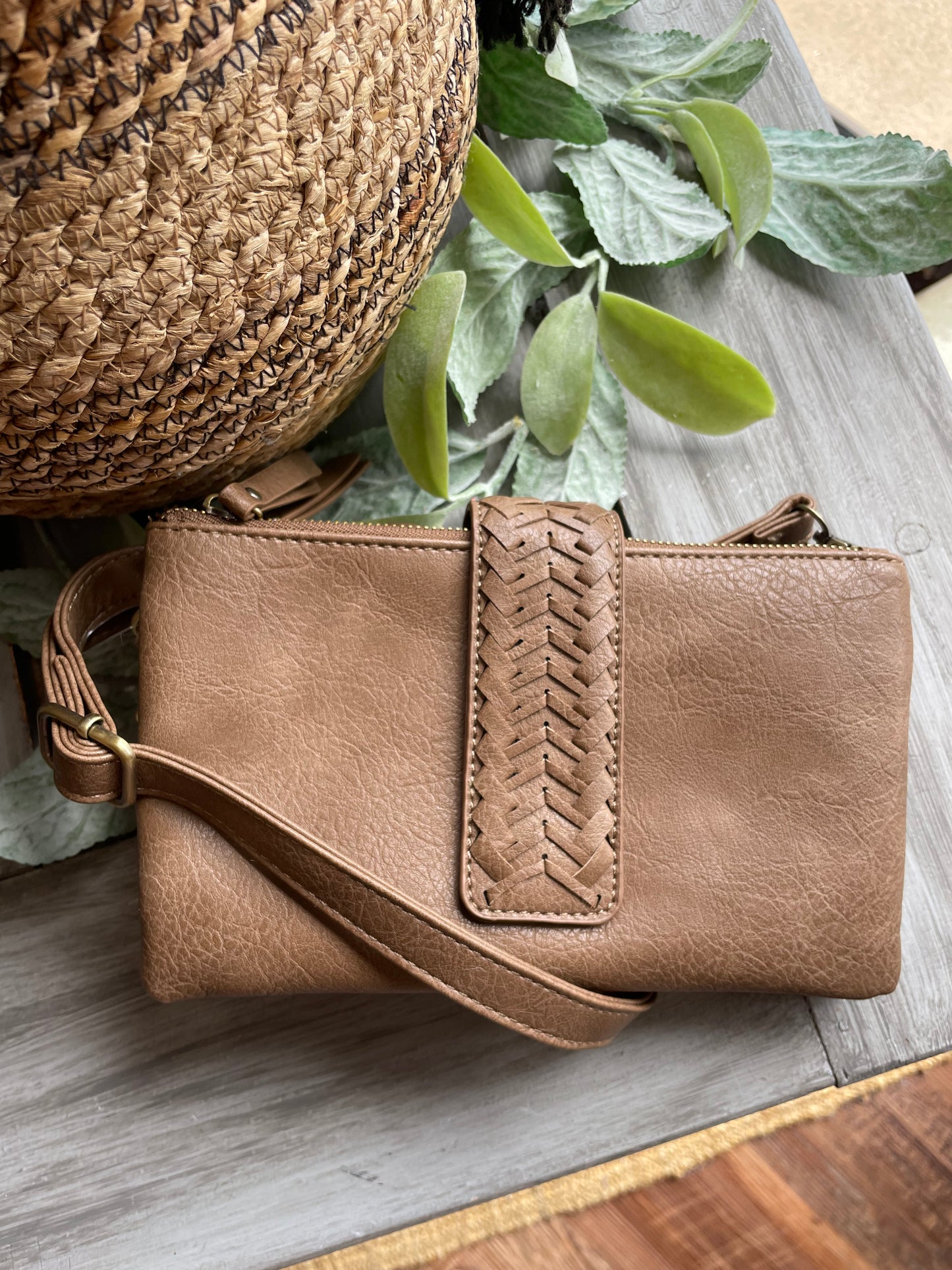 Crossbody Purse with Braided Closure