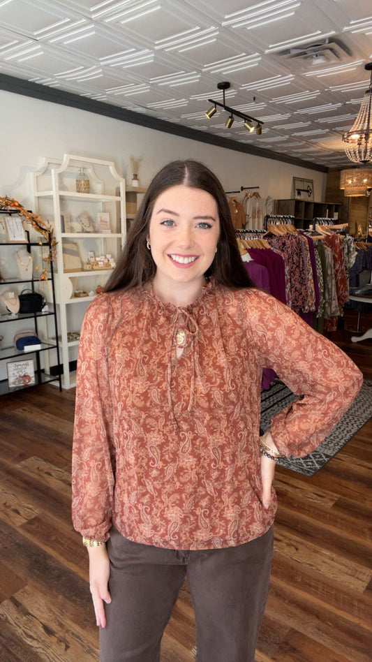 Rust Paisley Blouse