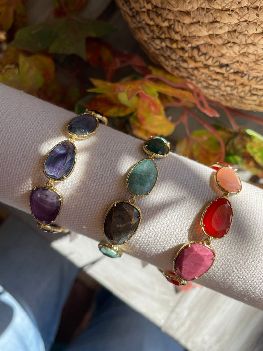 Semi-Precious Stone Pebbles Bracelet