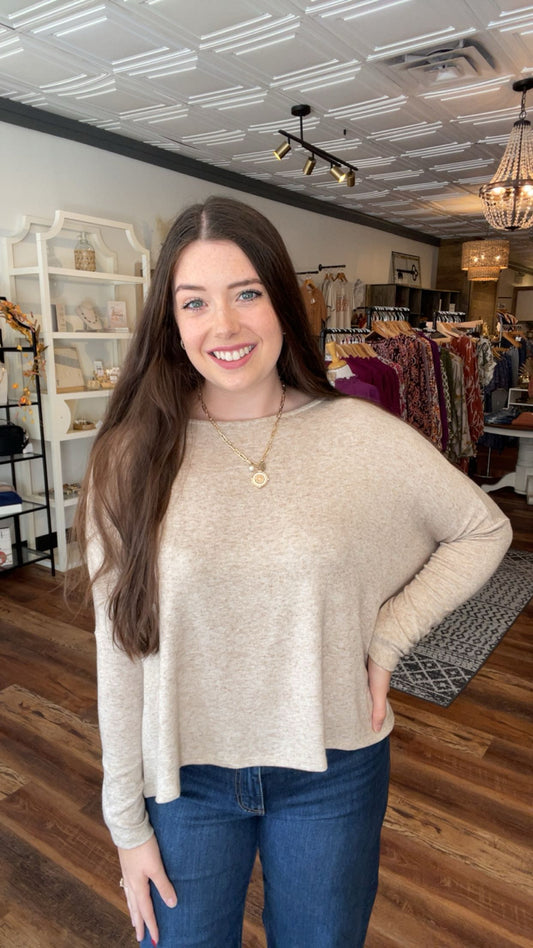 Heathered Sand Lightweight Top