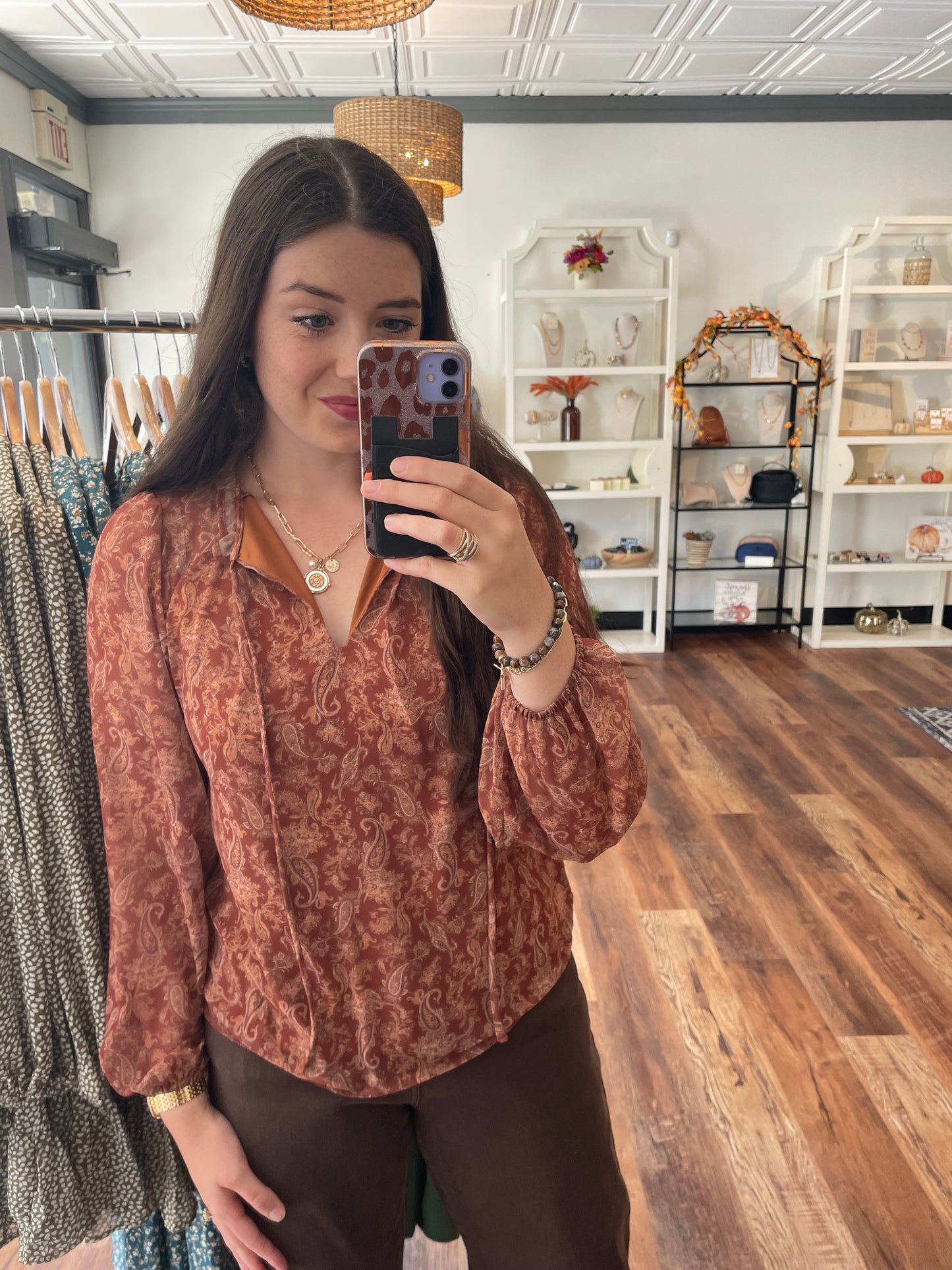 Rust Paisley Blouse