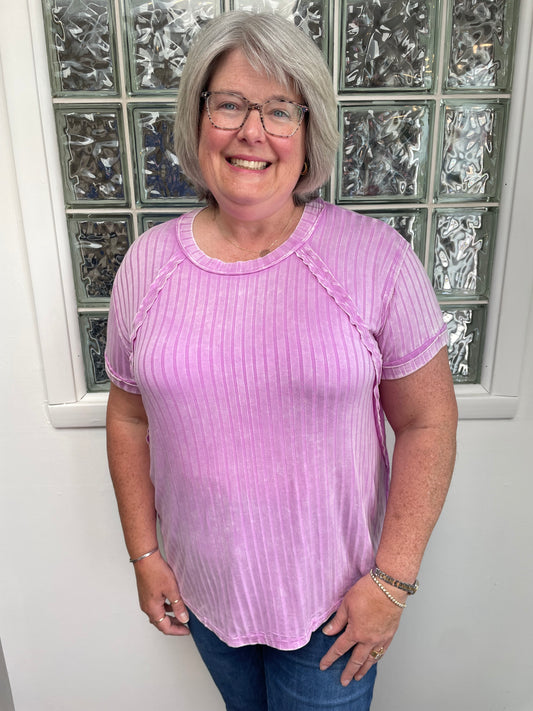 Mauve Mineral Wash Top