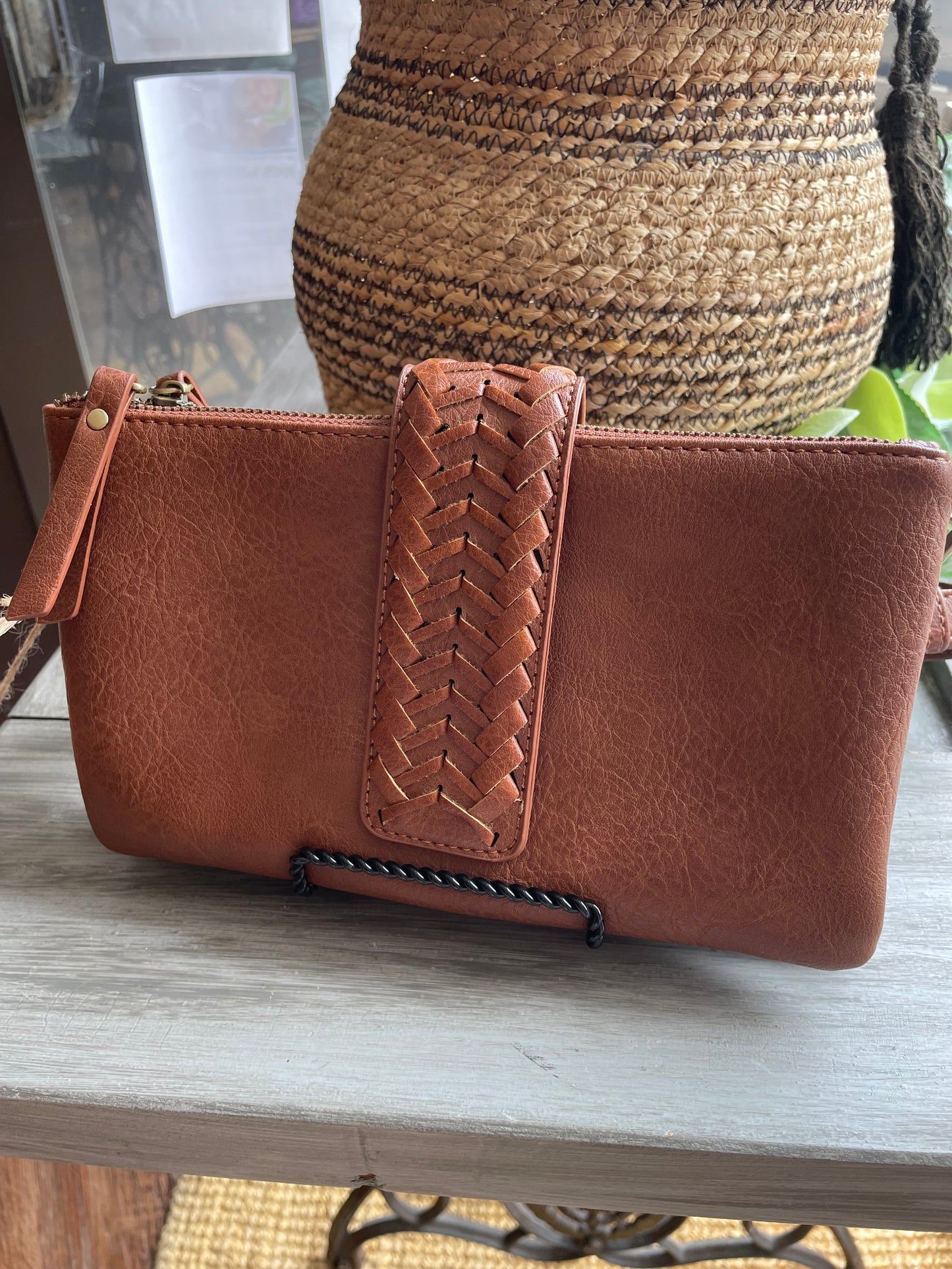 Crossbody Purse with Braided Closure