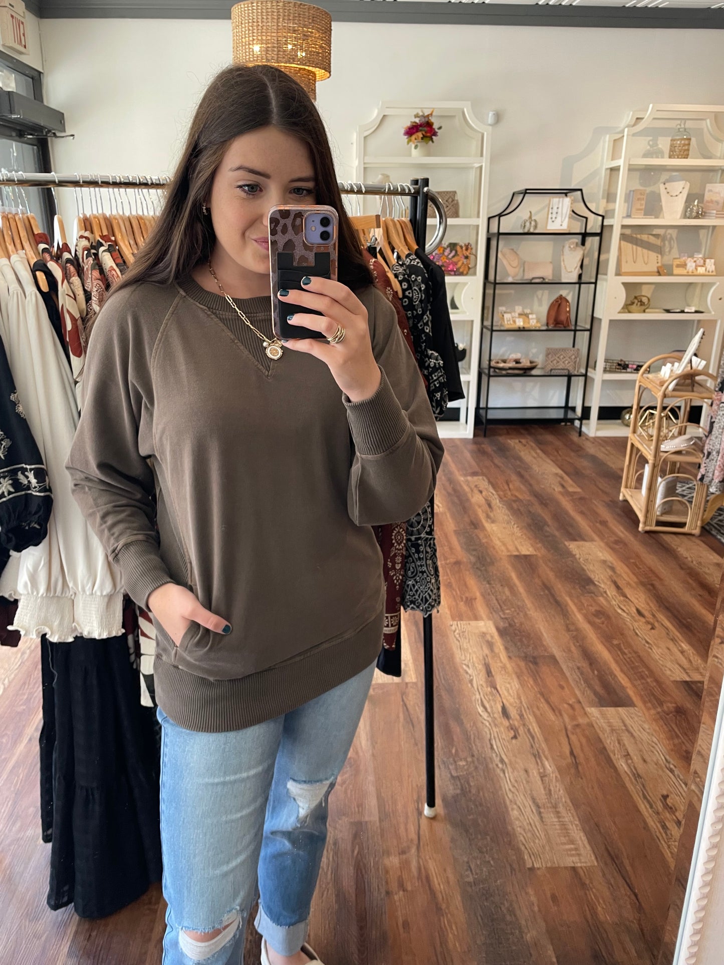 Brown French Terry Sweatshirt