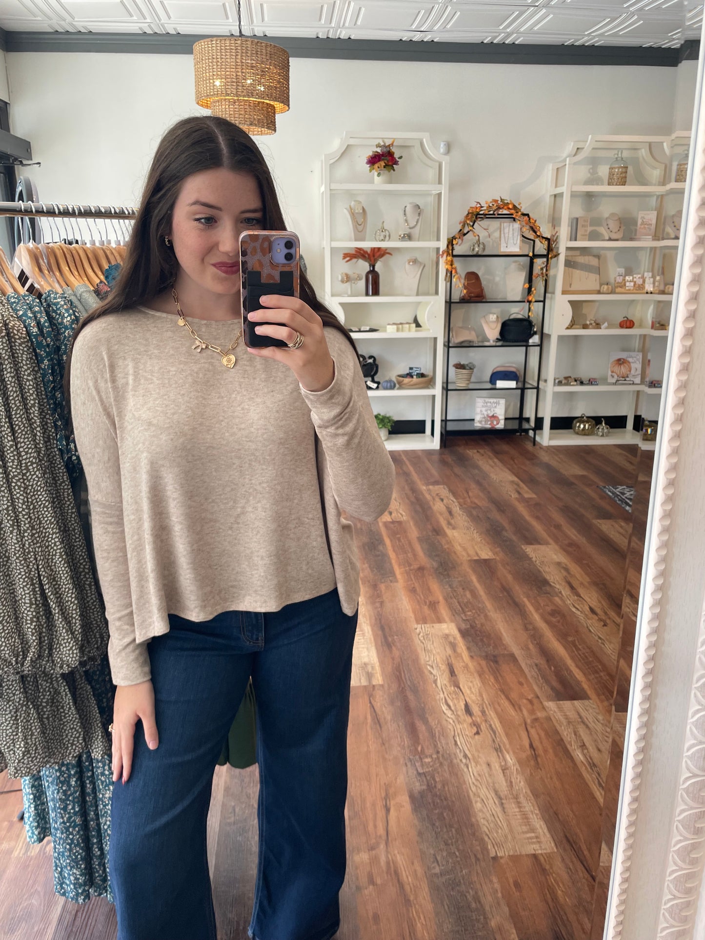 Heathered Sand Lightweight Top