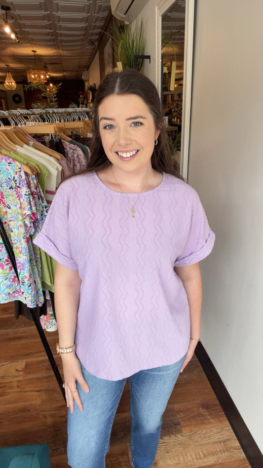 Lilac Wave Textured Top