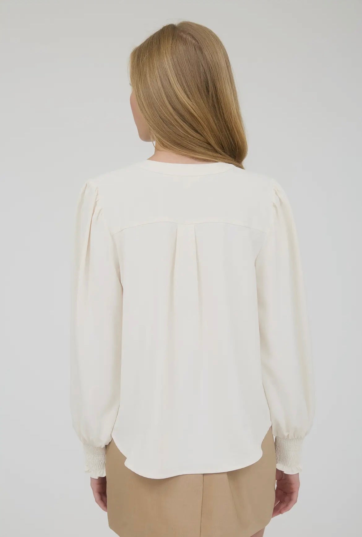 Cream Blouse with Tie