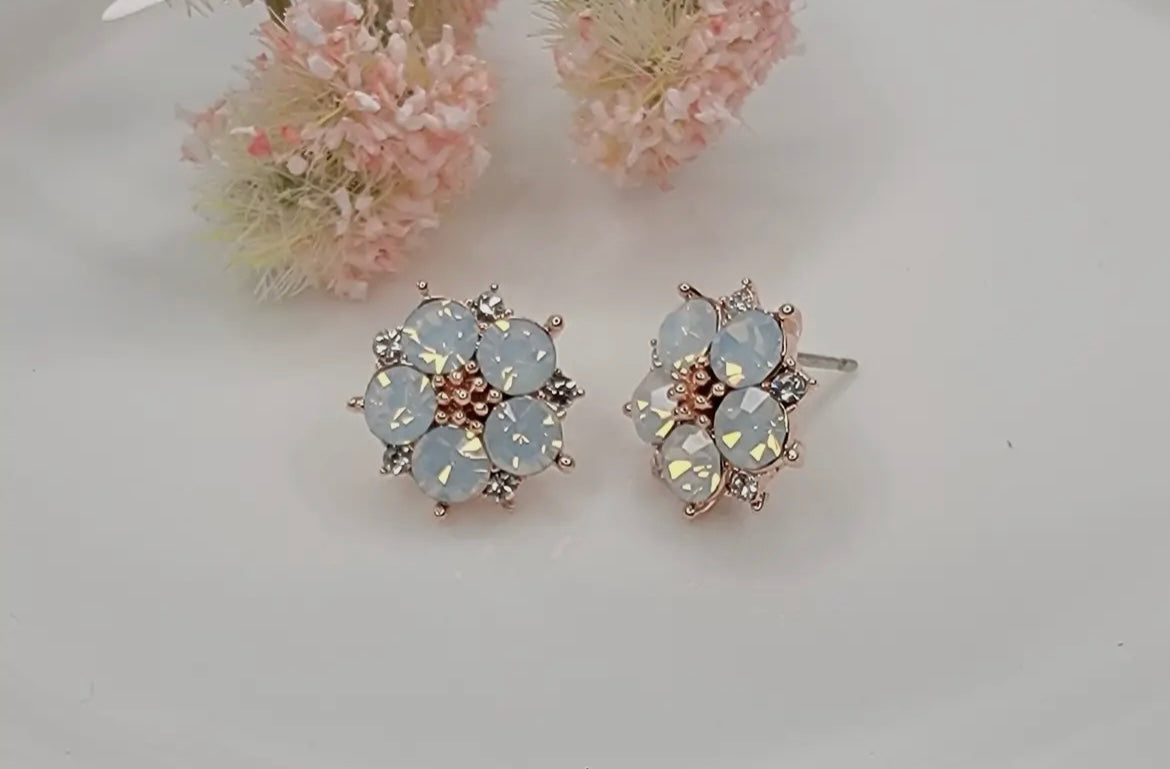 Opal Flower Post Earrings