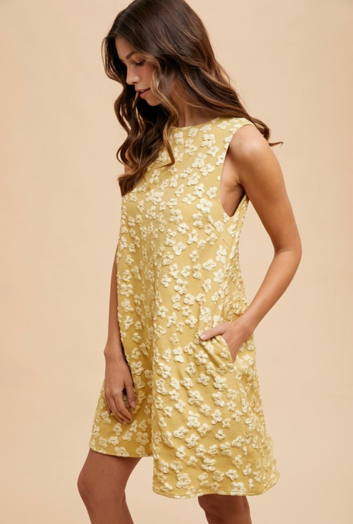 Marigold Floral Jacquard Dress