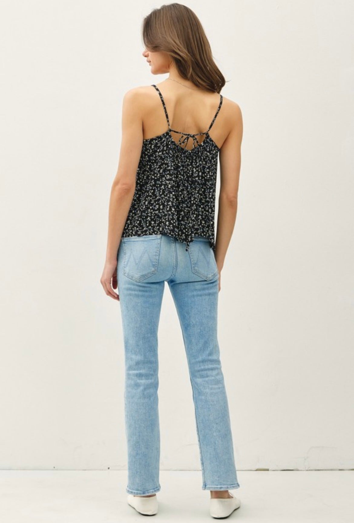 Navy Floral Print Tank