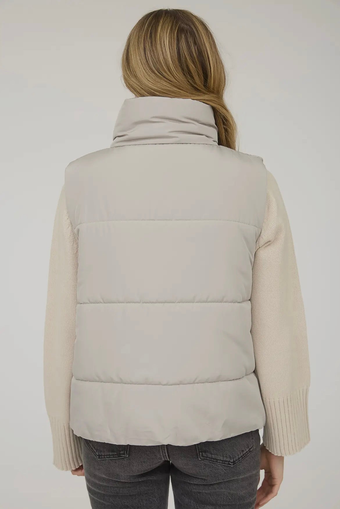Stone Zip Up Puffer Vest