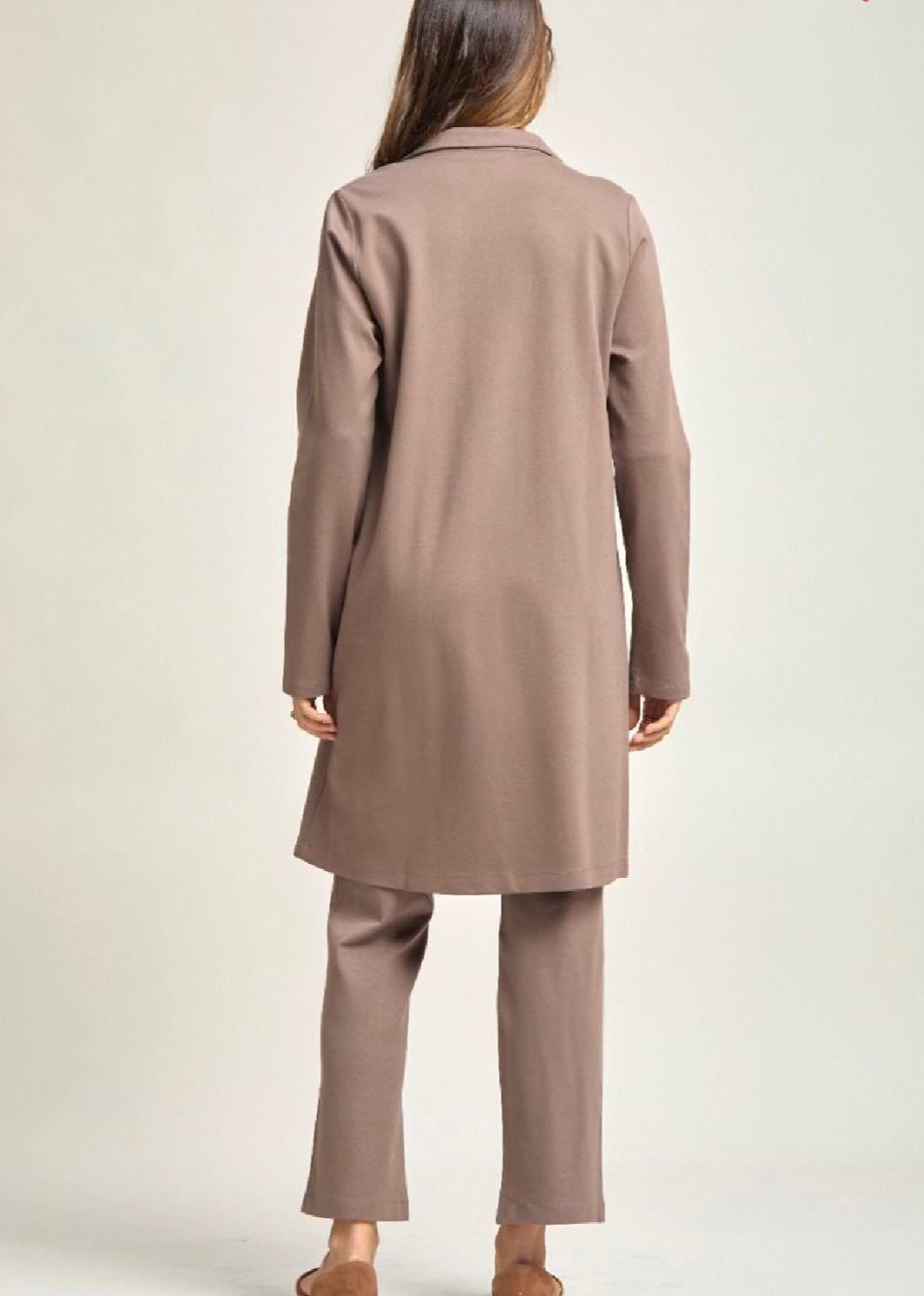 Dark Mocha Midi Jacket with Pockets