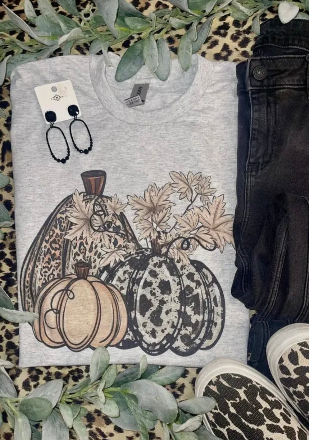 Leopard and Cow Print Pumpkins T-Shirt