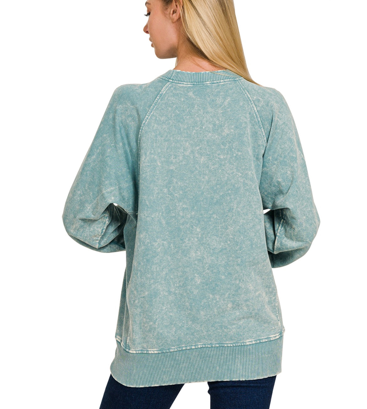 Ash Blue Mineral Wash French Terry Sweatshirt