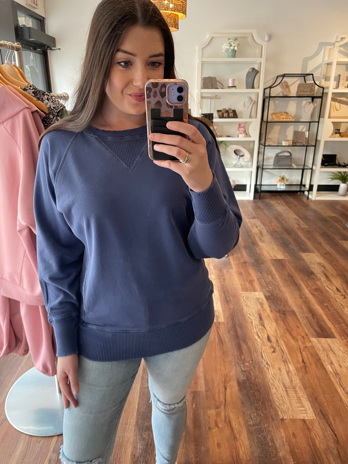Light Navy French Terry Sweatshirt