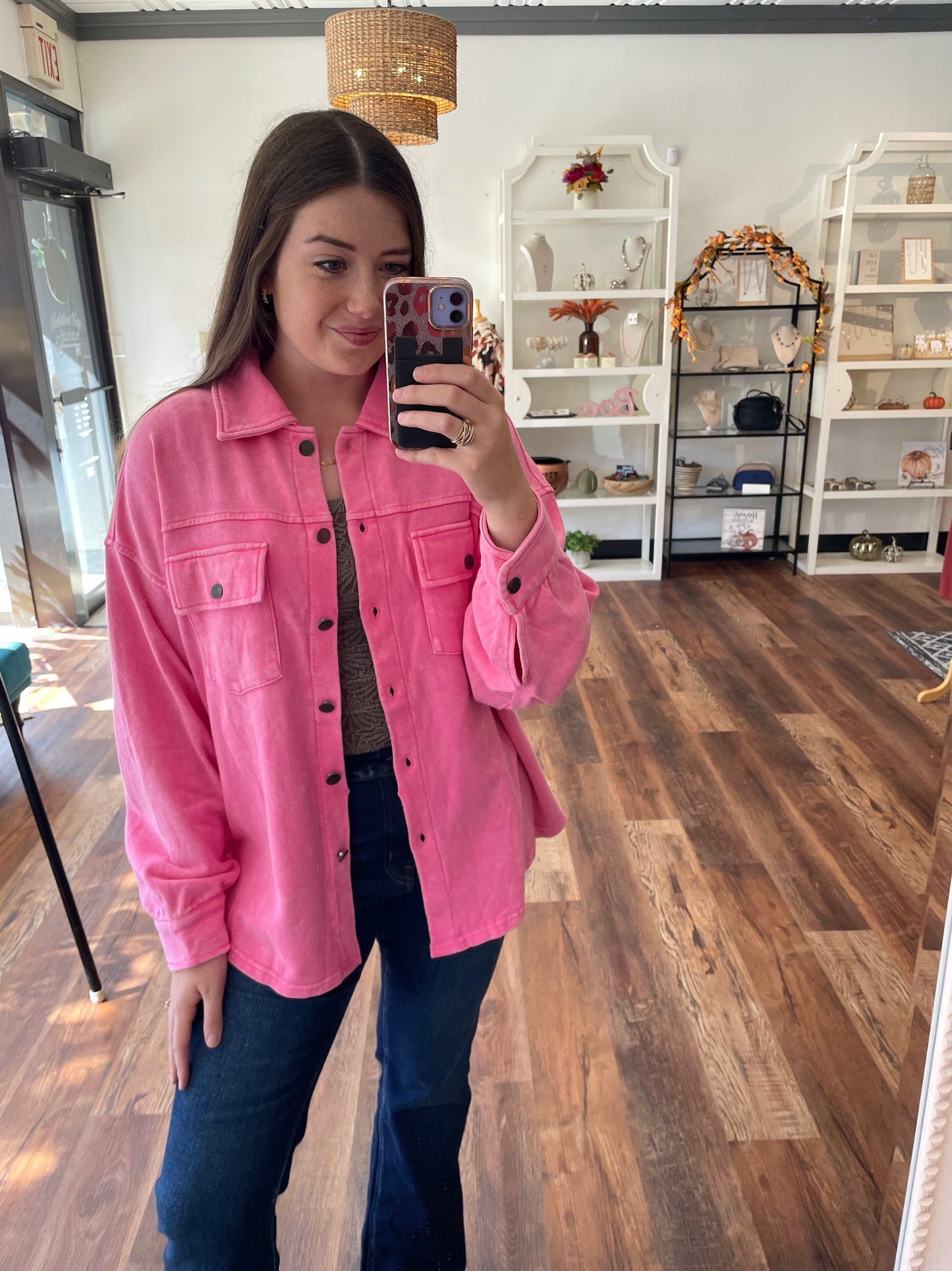 Bright Pink Shacket