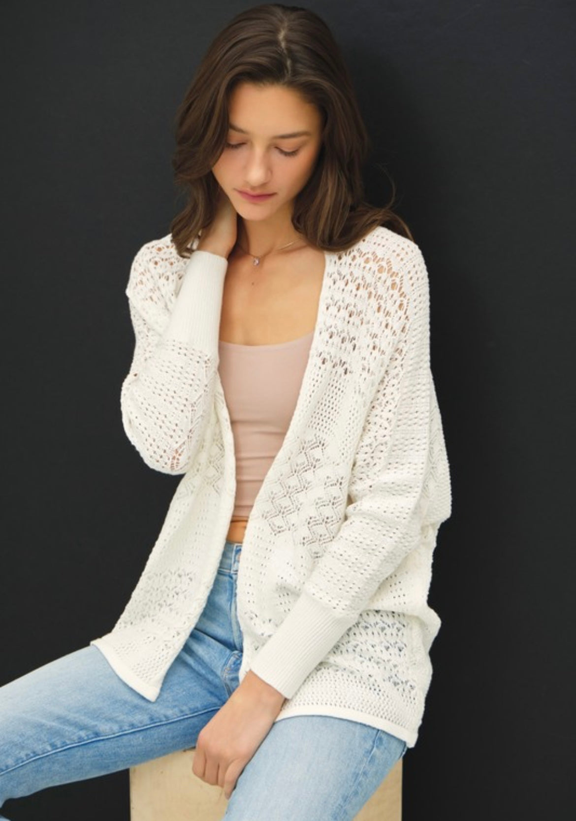 Lightweight Crochet Knit Cardigan