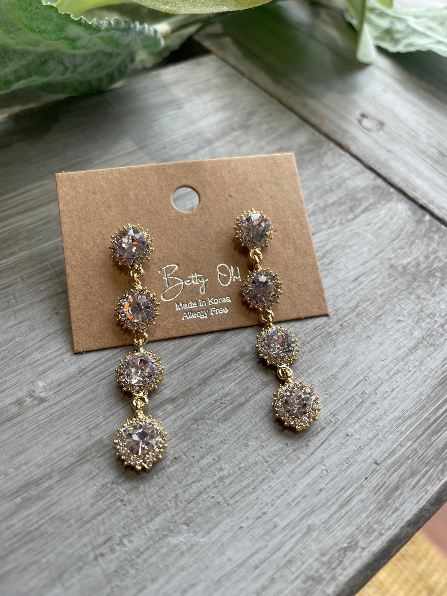 Swarovski Element Four Drop Earrings