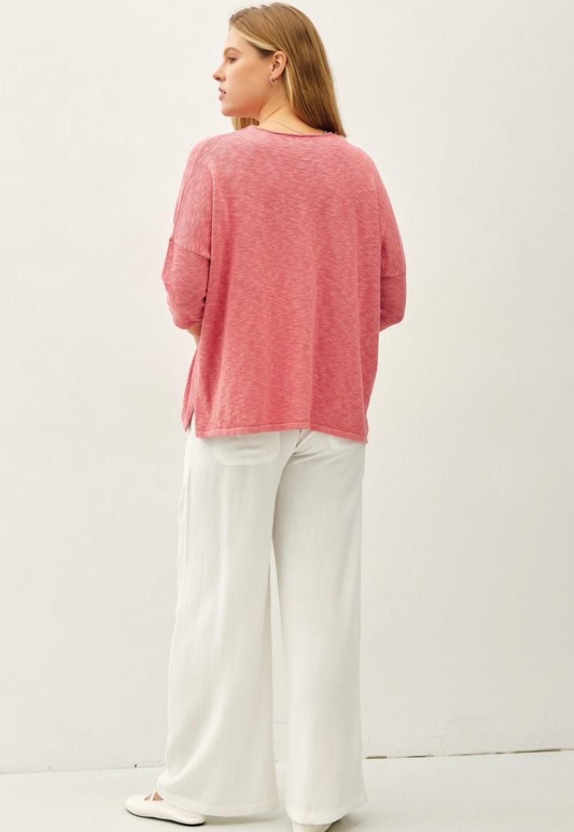 Coral Cotton Slub Top