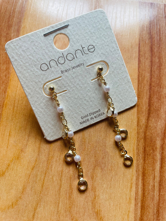Gold Dipped Dainty Drop Earrings