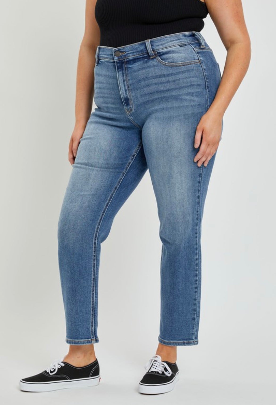 Medium Wash High Rise Mom Jean